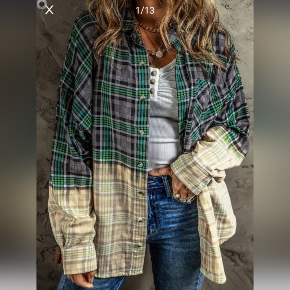 Ombre Greenish Shacket